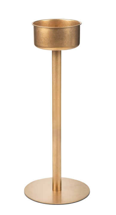 Pied porte-seau finition acier inoxydable or vintage