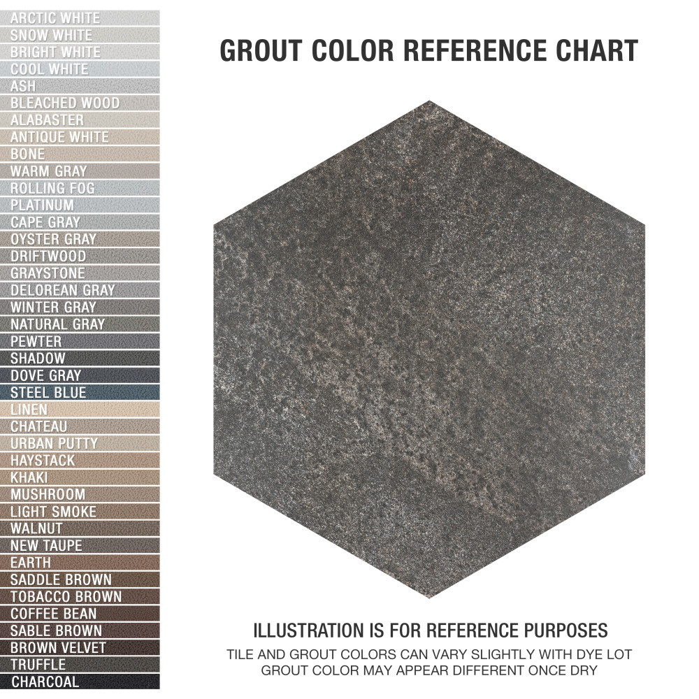 Nagpur Grand Hex Grafito 19 in. x 22 in. Porcelain Floor and Wall Tile