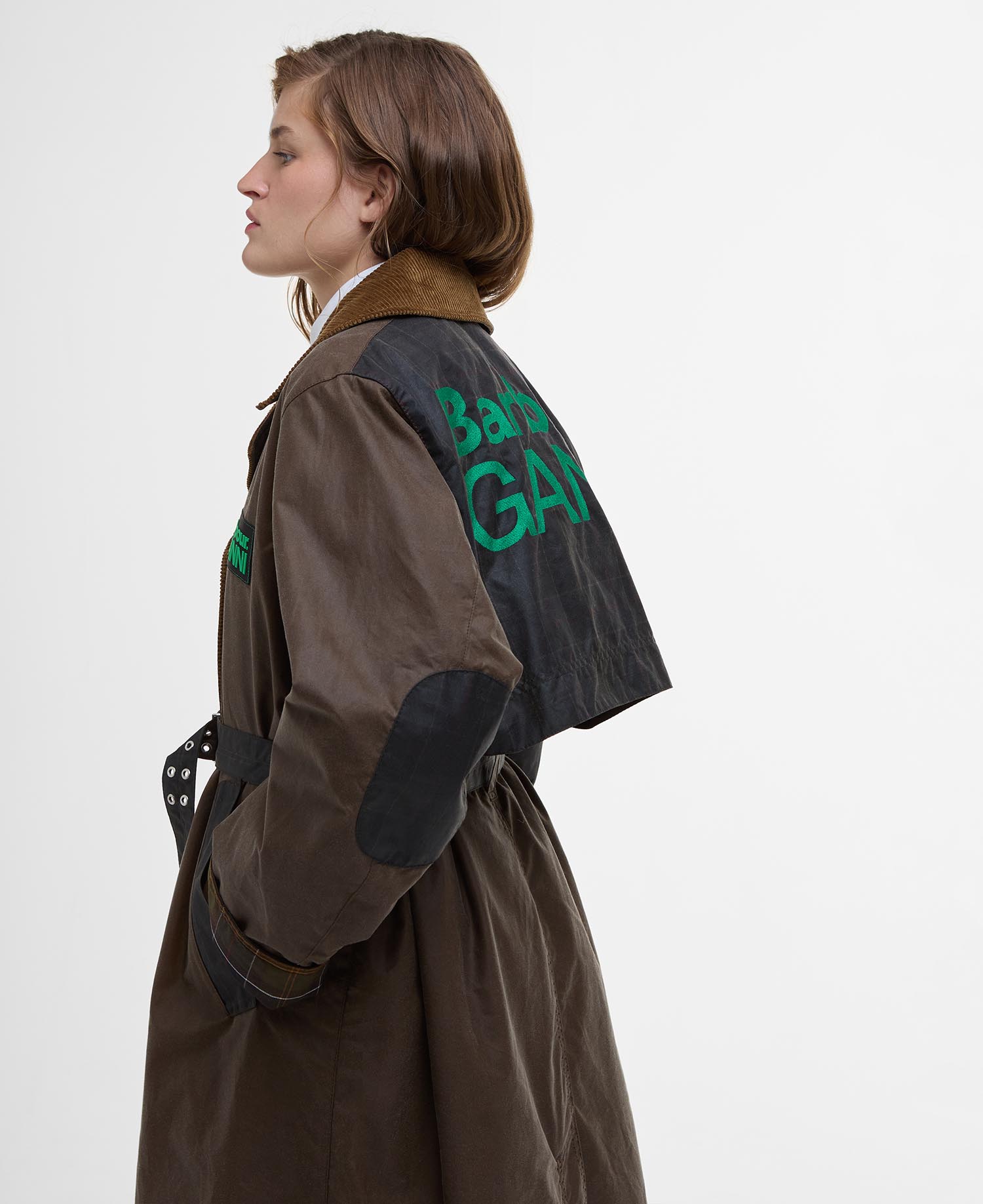 Barbour x GANNI Waxed Trench Coat image number 4