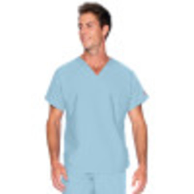 Landau Scrub Zone Unisex 1 Pocket Scrub Top: Classic Relaxed Fit, V-Neck Durable Medical Shirt 71221-Landau