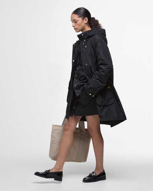 Una Showerproof Parka Black/Ancient Tartan