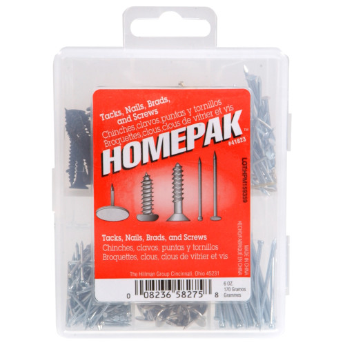 HOMEPAK Tacks, Nails, Brads, and Screws Assortment