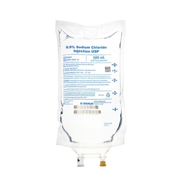 0.9% Sodium Chloride 500ml Plastic Bag for Injection