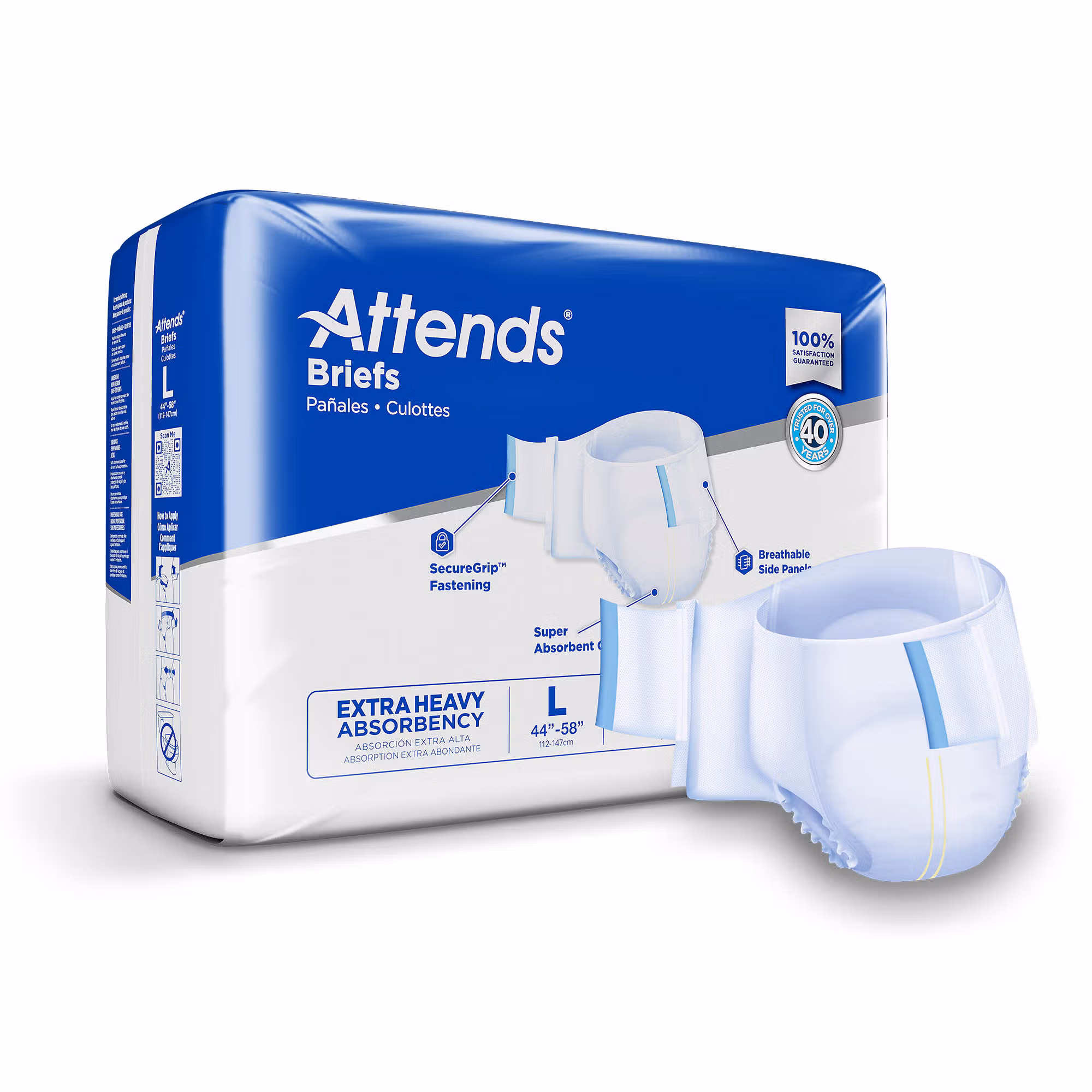 Attends® Extra Heavy Absorbency Briefs, Large