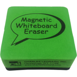 Magnetic Whiteboard Eraser, 2" x 2", Green, Pack of 12