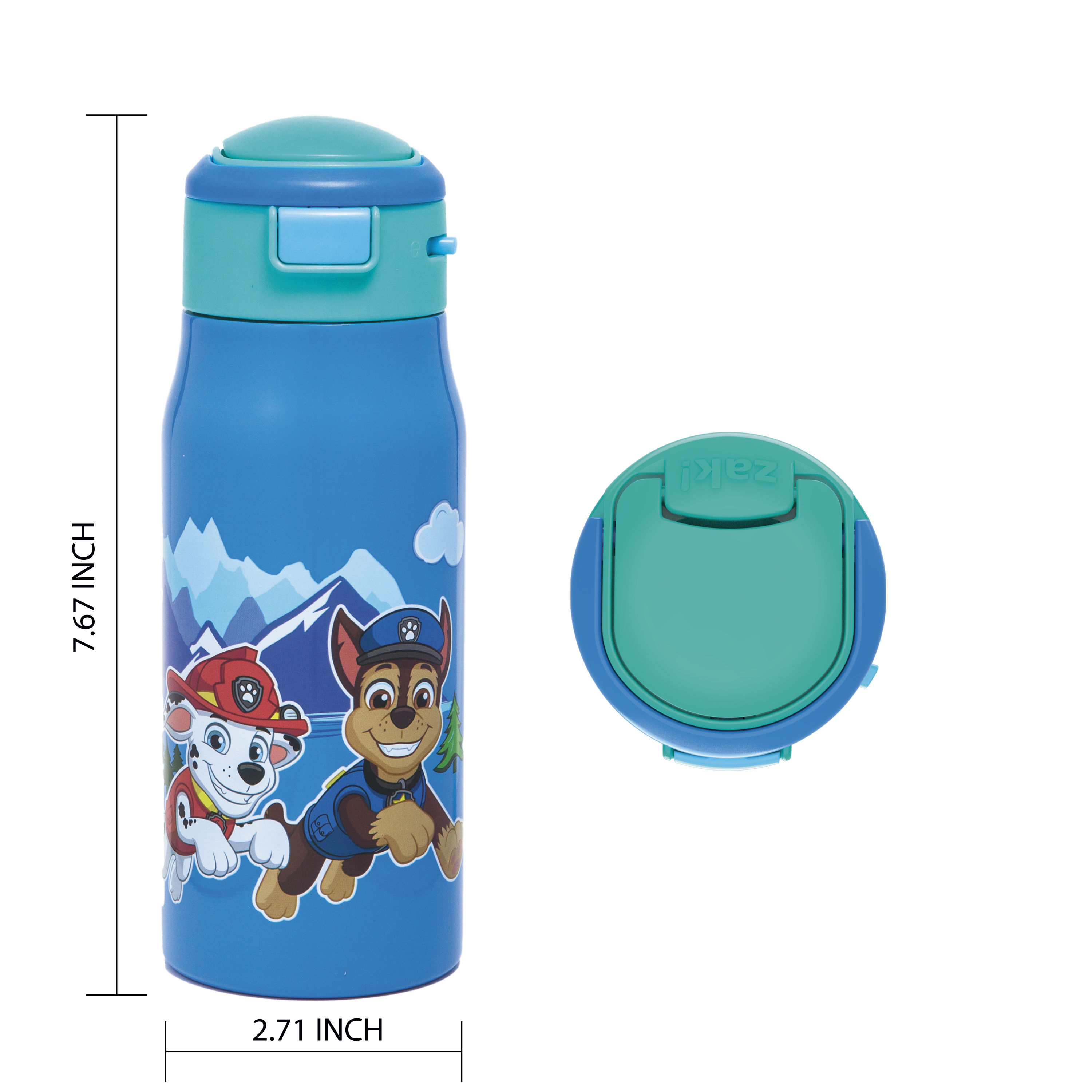 Paw Patrol 13.5 ounce Mesa Double Wall Insulated Stainless Steel Water Bottle, Chase and Marshall slideshow image 10
