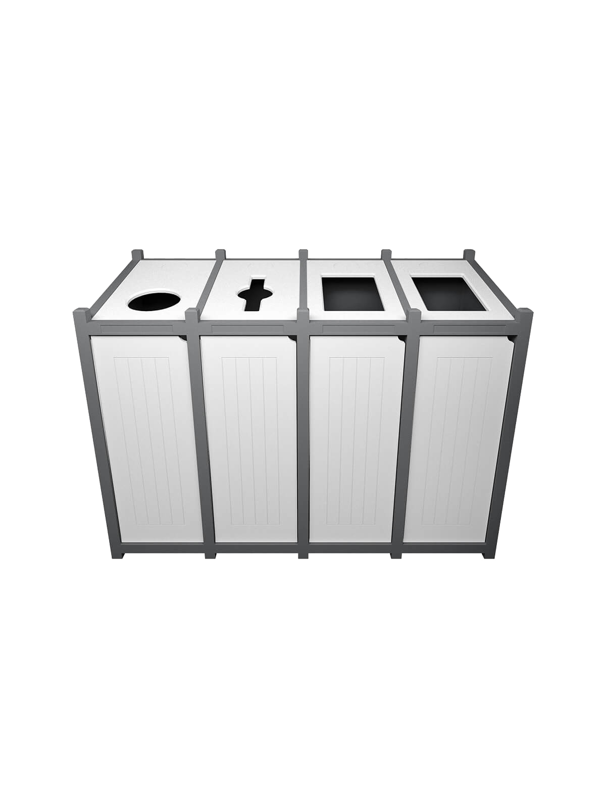 Busch Systems Aspyre Collection Venture Series quad in grey with white doors and openings