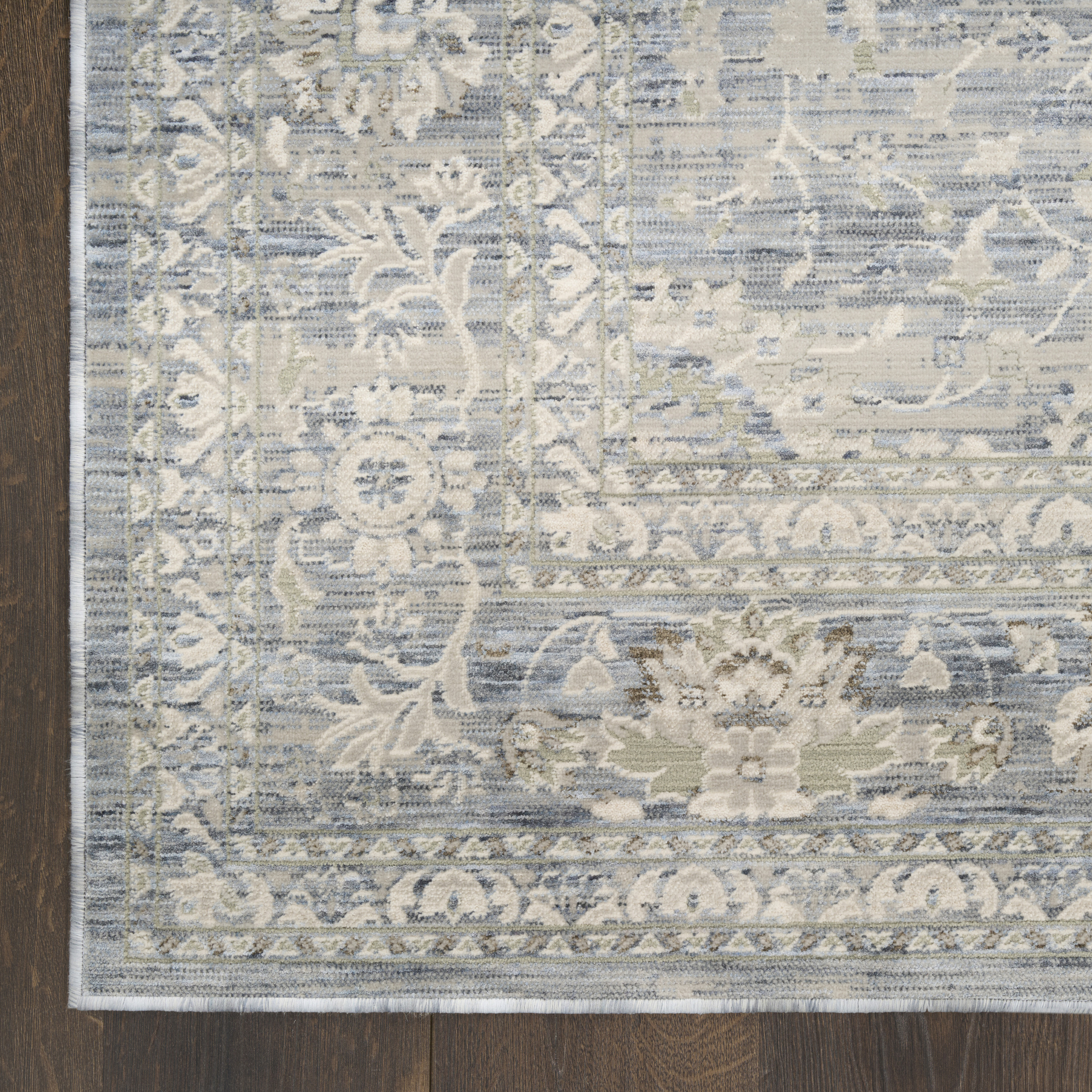 Nourison Soft Mist 9' x 12' Light Blue Vintage Indoor Rug