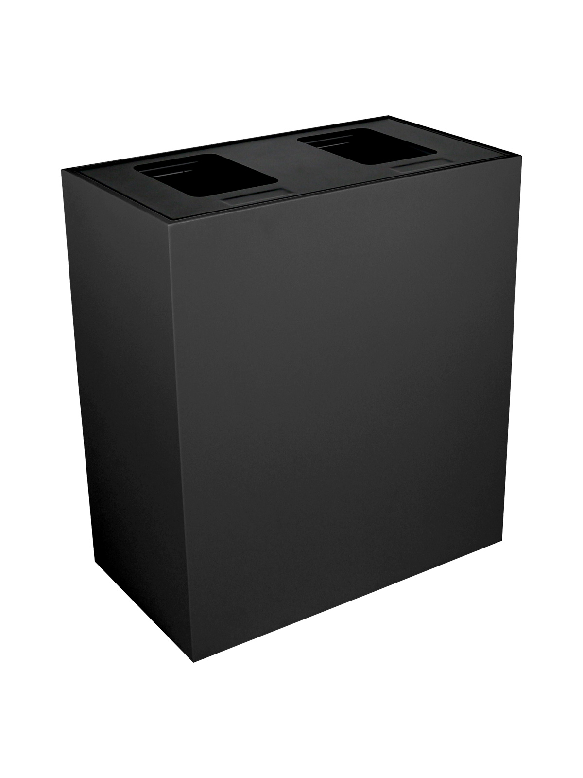 Busch Systems Mezzo Double waste and recycling bin with hinged lid in black