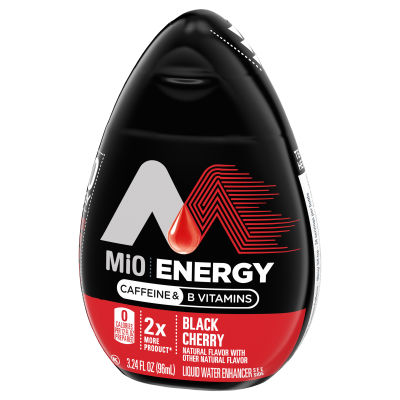 MiO Energy Black Cherry Liquid Water Enhancer Drink Mix with 2x More, 3.24 fl. oz. Bottle