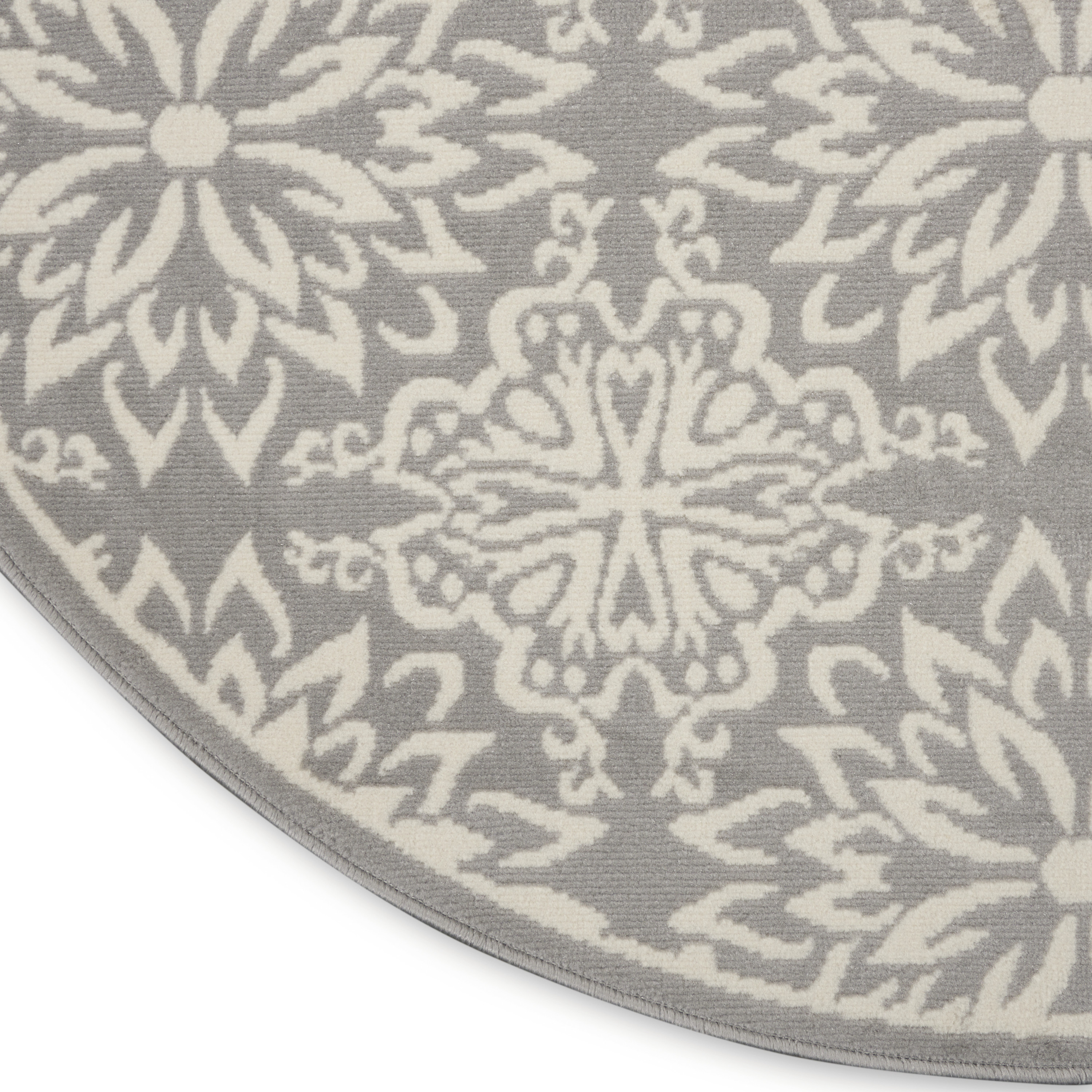 Nourison Jubilant 8' x Round Ivory/Grey Farmhouse Indoor Rug