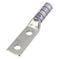 Long Barrel Flex Lug, 2-Hole, Tin Plated, 4/0 AWG, Purple