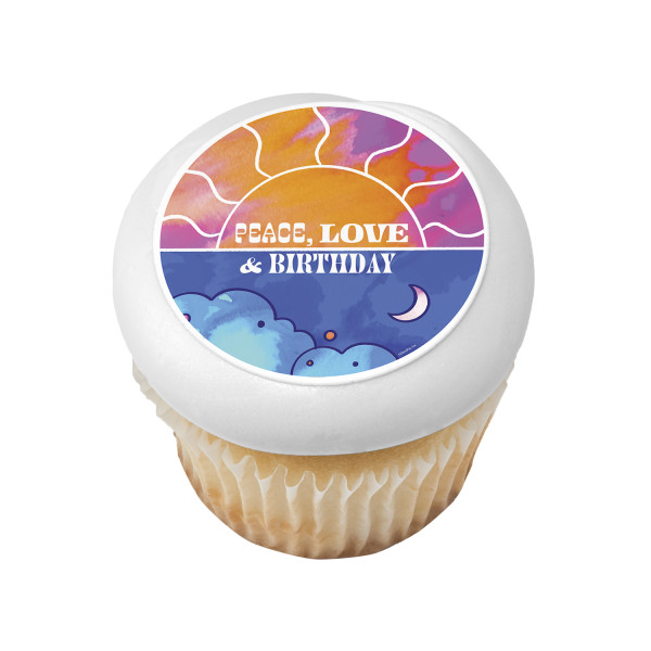 Peace, Love & Birthday PhotoCake® Edible Image®