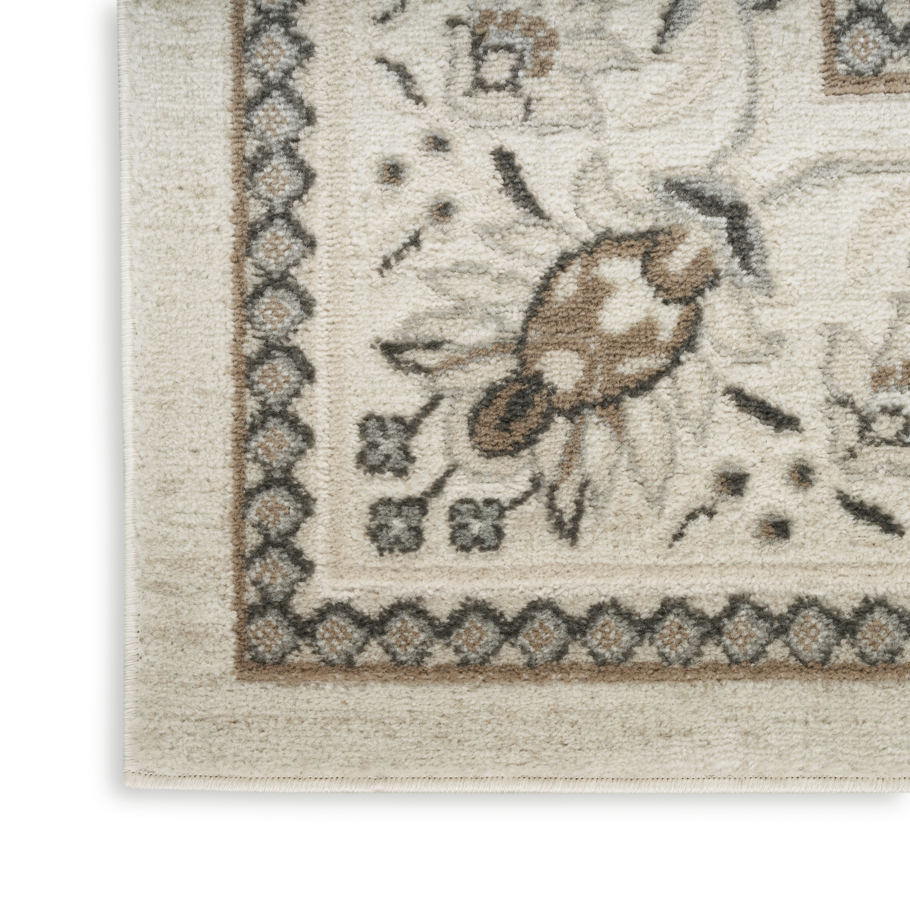 Nourison Serenity Home 2'2" x 3'9" Ivory Mocha Vintage Indoor Rug