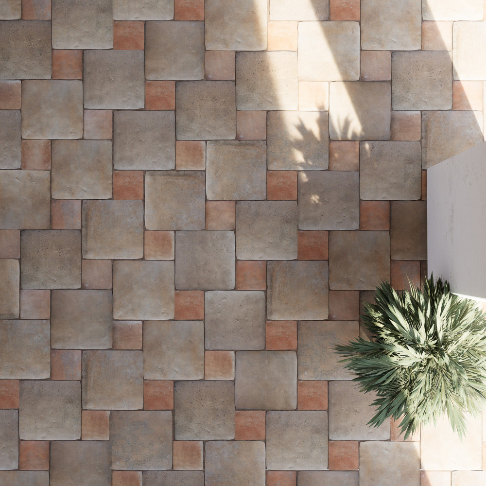 Benisa Marelle Teja with Cotto Taco 11-7/8 in. x 17-3/4 in. Porcelain Floor and Wall Tile