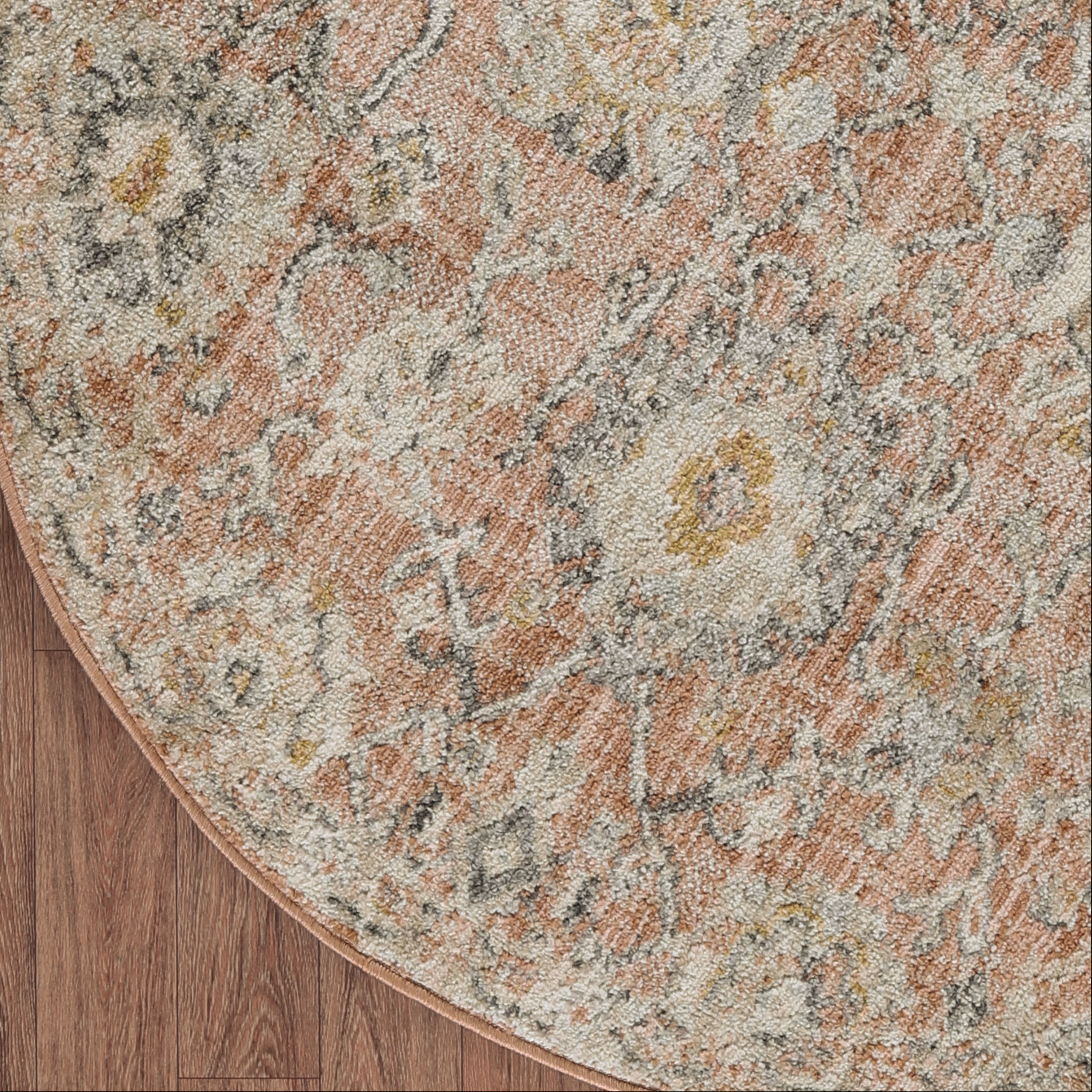 Nourison Oushak Home 4' x Round Rust Vintage Indoor Rug