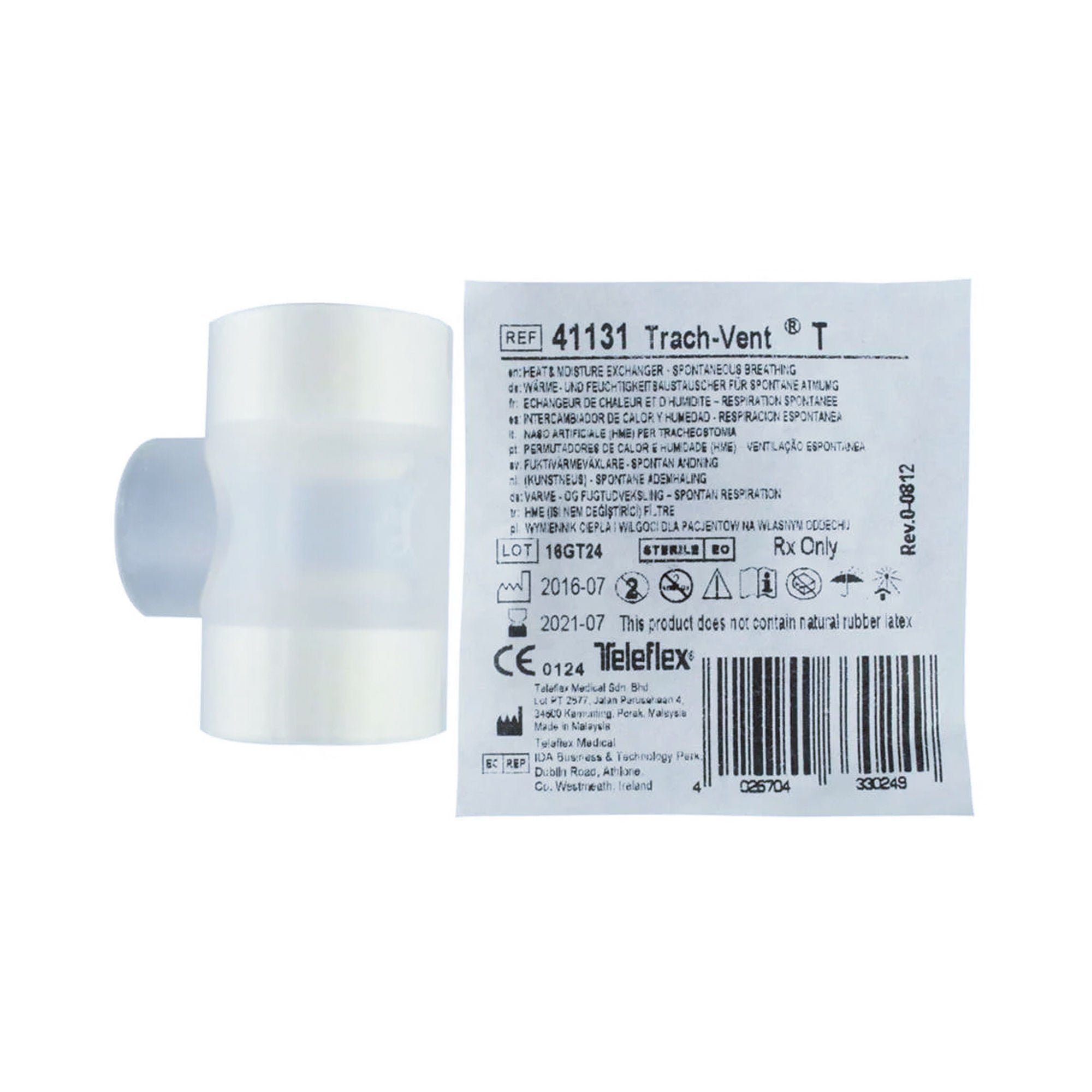 Trach-Vent Heat and Moisture Exchanger, for use with Trachesotomy Tube