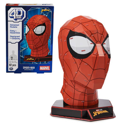4D Build, Marvel Spider-Man 3D Puzzle Model Kit with Stand 82 Pcs | Spider-Man Desk Decor | Building Toys | 3D Puzzles for Adults & Teens 12+