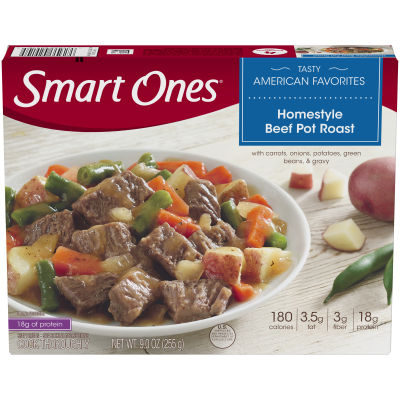 Smart Ones Homestyle Beef Pot Roast with Carrots, Onions, Potatoes Green Beans & Gravy Meal 9 oz Box