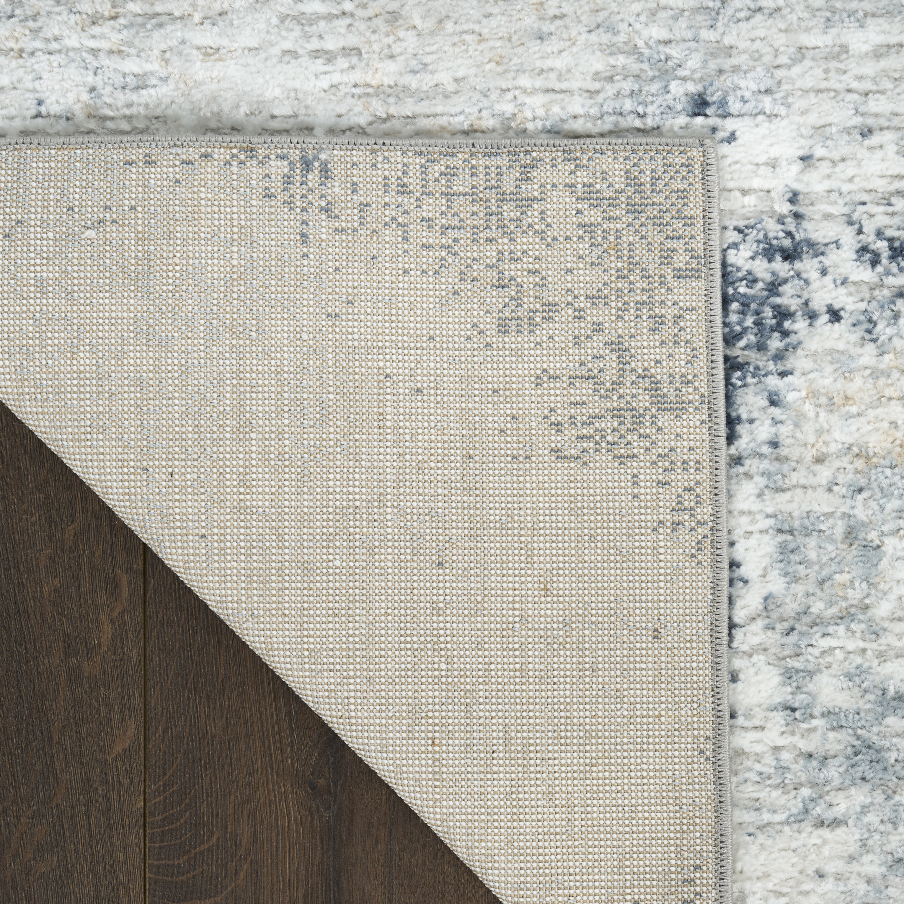 Nourison Dekor 4' x 6' Grey Navy Modern Indoor Rug