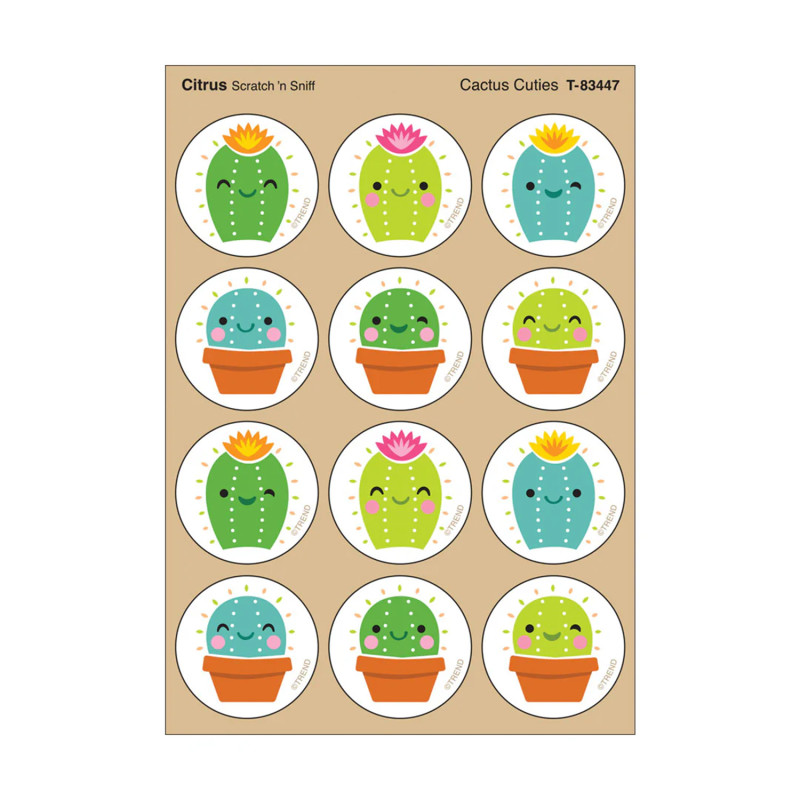 Cactus Cuties, Citrus scent Scratch 'n Sniff Stinky Stickers®, Pack of 48