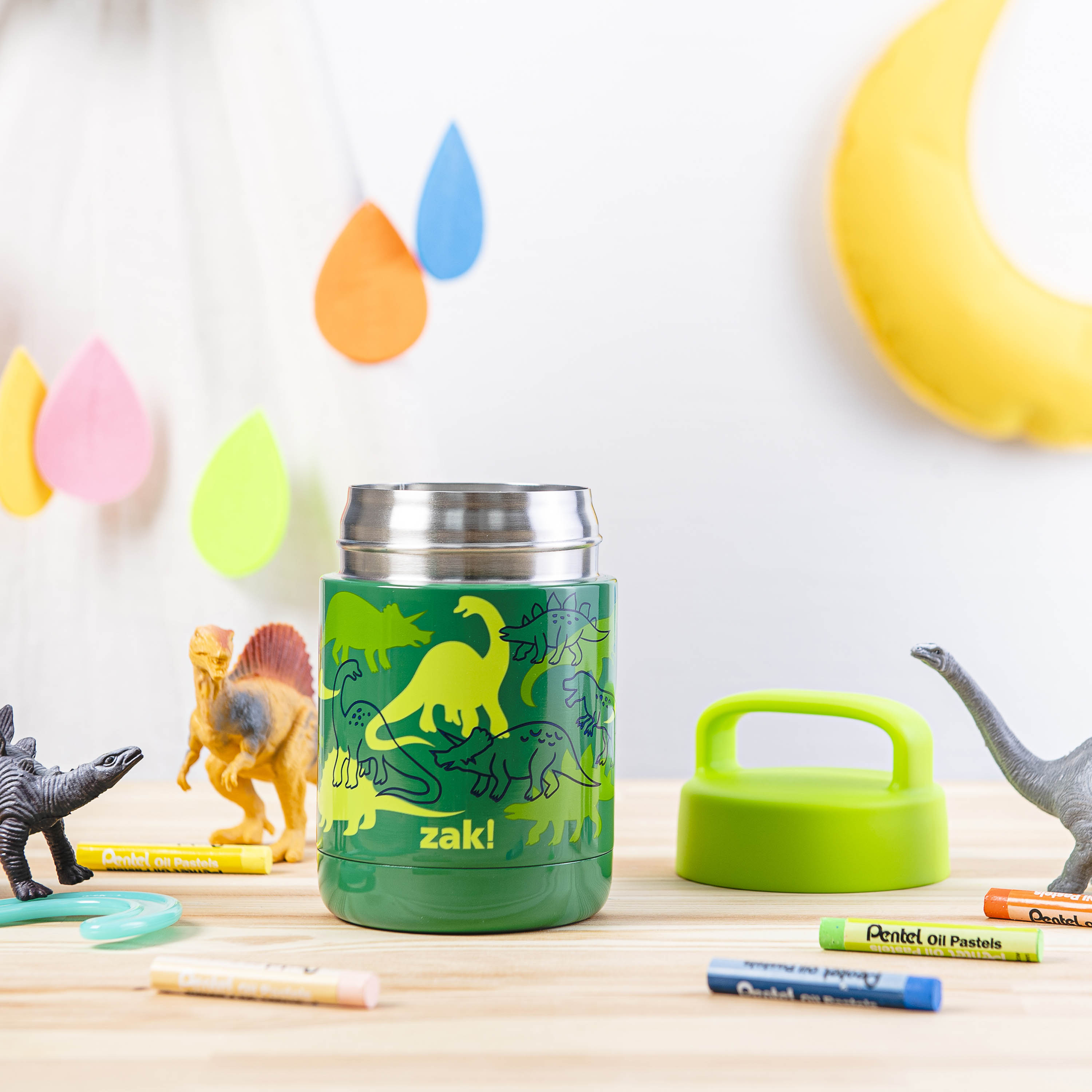 Zak Lunch! Reusable Vacuum Insulated Stainless Steel Food Container, Dinosaurs slideshow image 7
