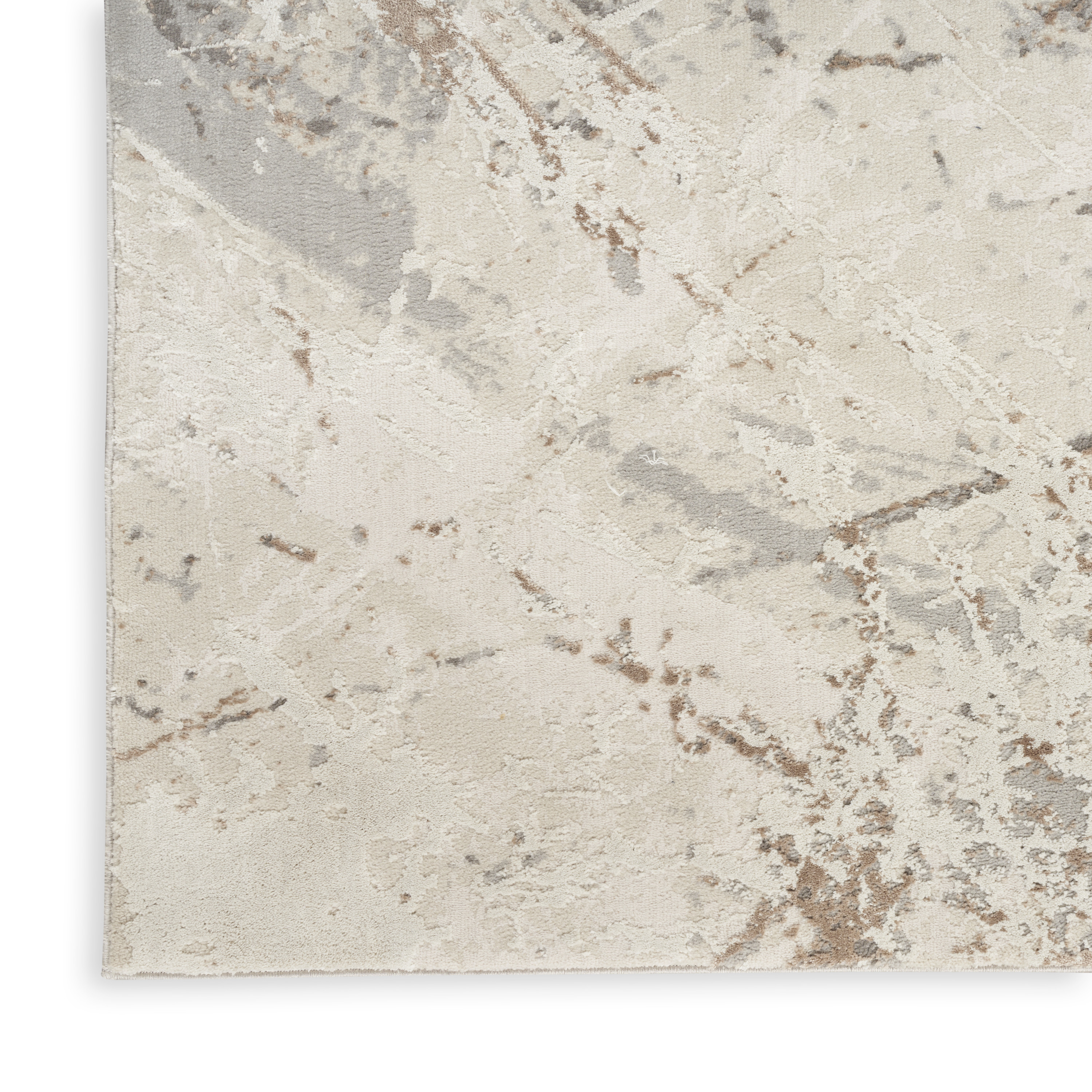 Nourison Desire 2'3" x 7'6" Cream Grey Modern Indoor Rug