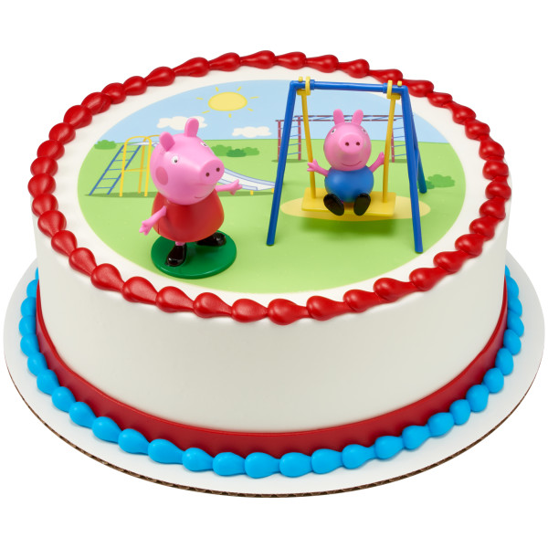Peppa Pig™ Swing Set PhotoCake® Edible Image® DecoSet® Background
