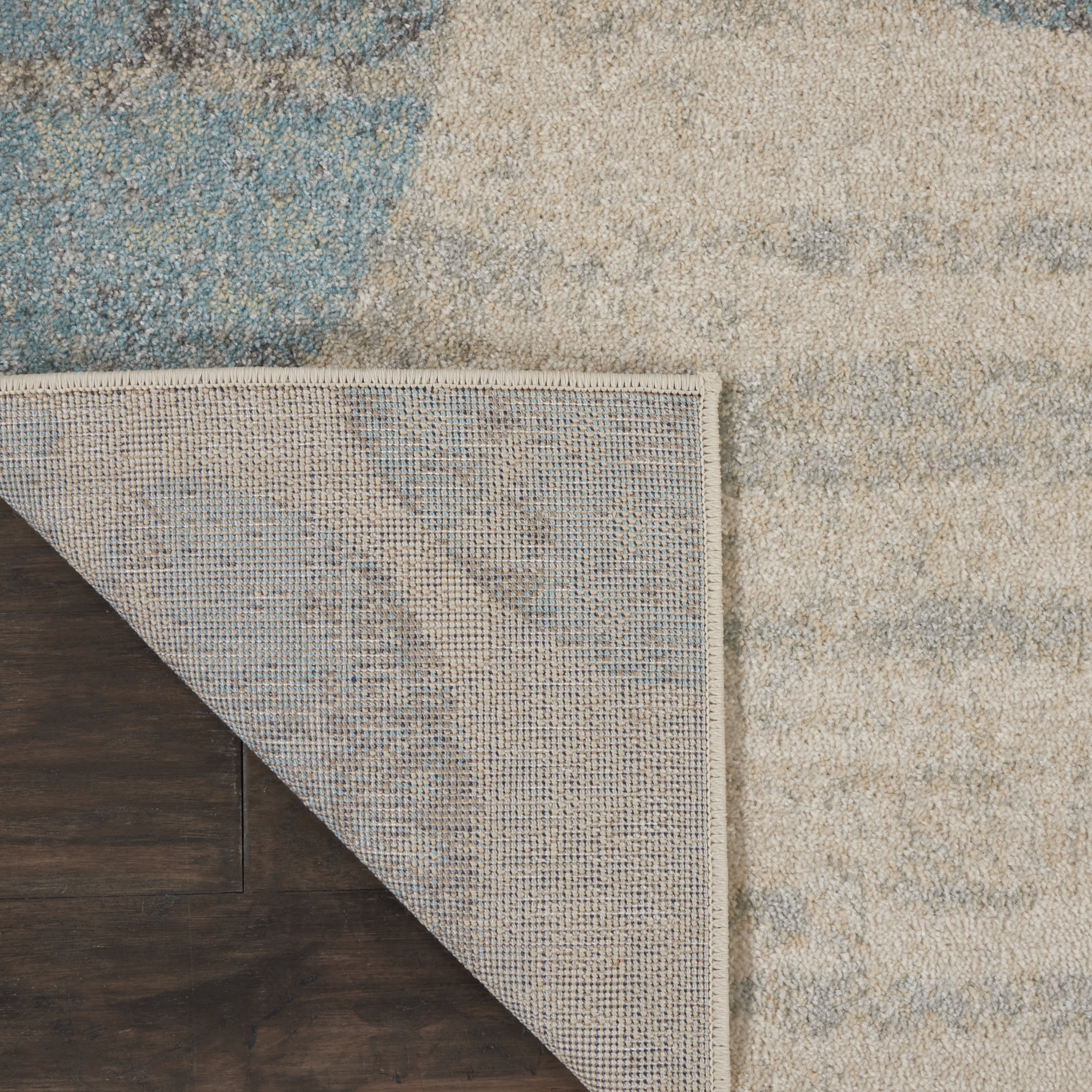 Nourison Tranquil 8'10" x 11'10" Ivory/Light Blue Farmhouse Indoor Rug