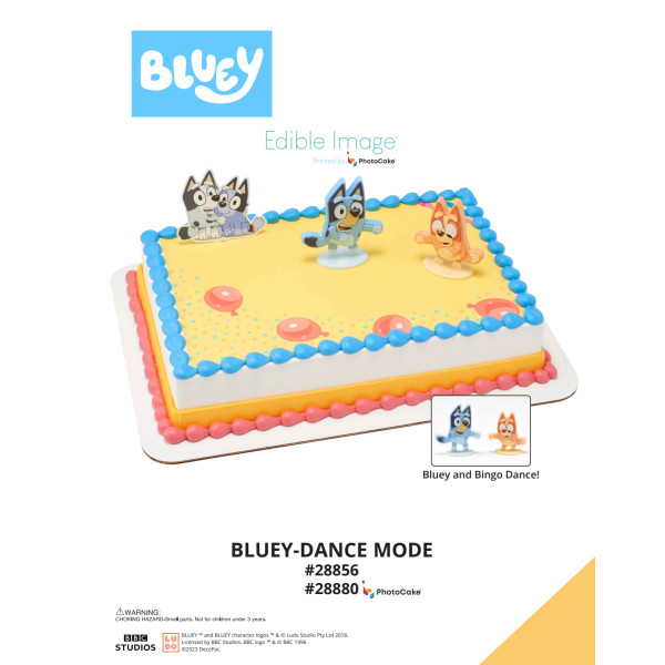 Bluey Dance Mode The Magic of Cakes® PhotoCake® Enhanced Background Page