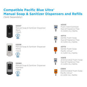 Georgia Pacific, Pacific Blue Ultra, 1200ml, White, Manual Dispenser