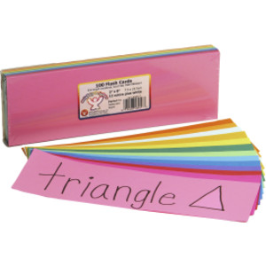 Bright Flash Cards, 3" x 9", Pack of 100