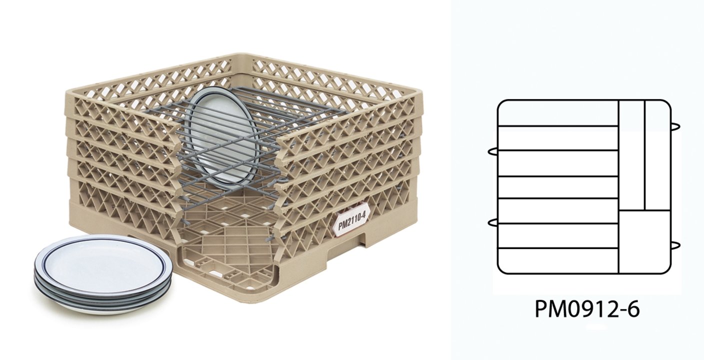 Traex® Plate Crate® Warewashing System with six extenders