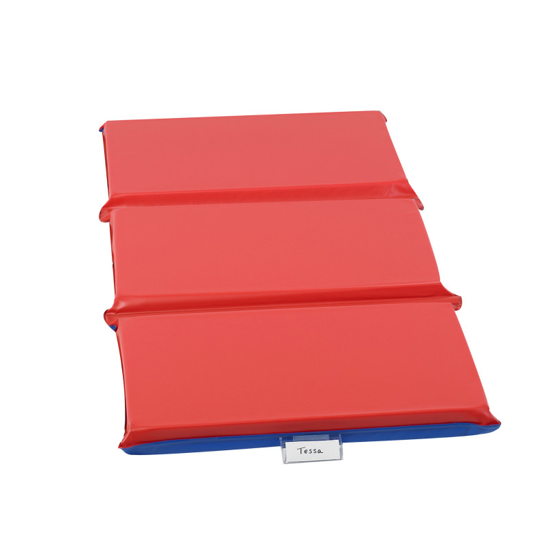 2" Infection Control 3 Section Folding Rest Mat - Red/Blue