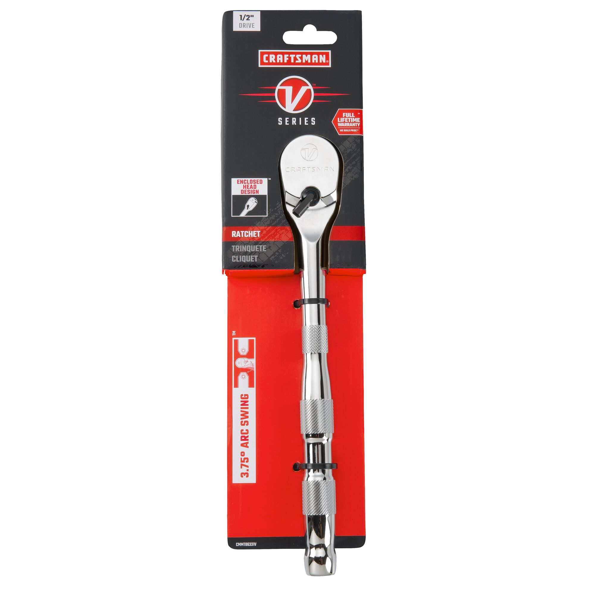 V series half inch drive ratchet in packaging.