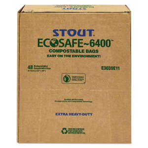 Envision, EcoSafe-6400 LLDPE Compostable Liner, 30 gal Capacity, 30 in Wide, 39 in High, 11 Mils Thick, Green