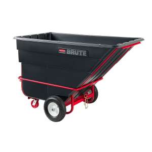 Rubbermaid Commercial, BRUTE, Rotomolded Towable Tilt Truck, Heavy Duty, 1 1/2 Cubic Yard, Black