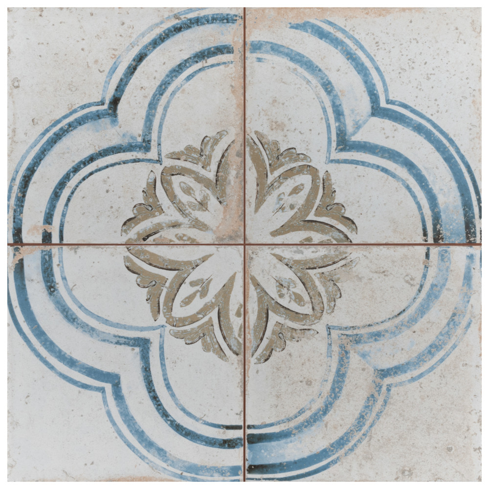 Kings Root Blossom 17-5/8 in. x 17-5/8 in. Ceramic Floor and Wall Tile