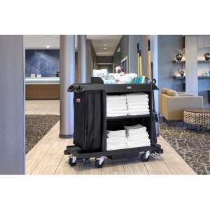 Rubbermaid Commercial, Housekeeping Cart, Compact Size, Black