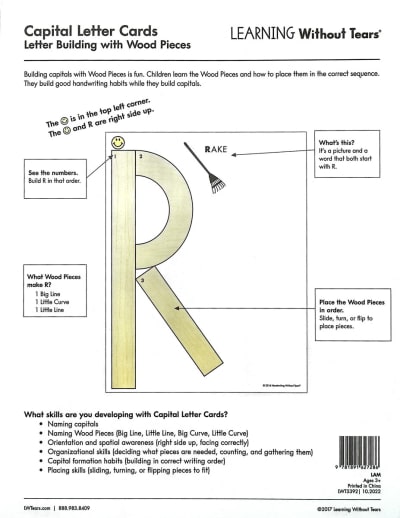 Handwriting Without Tears Laminated Capital Letter Cards for Wood Pieces