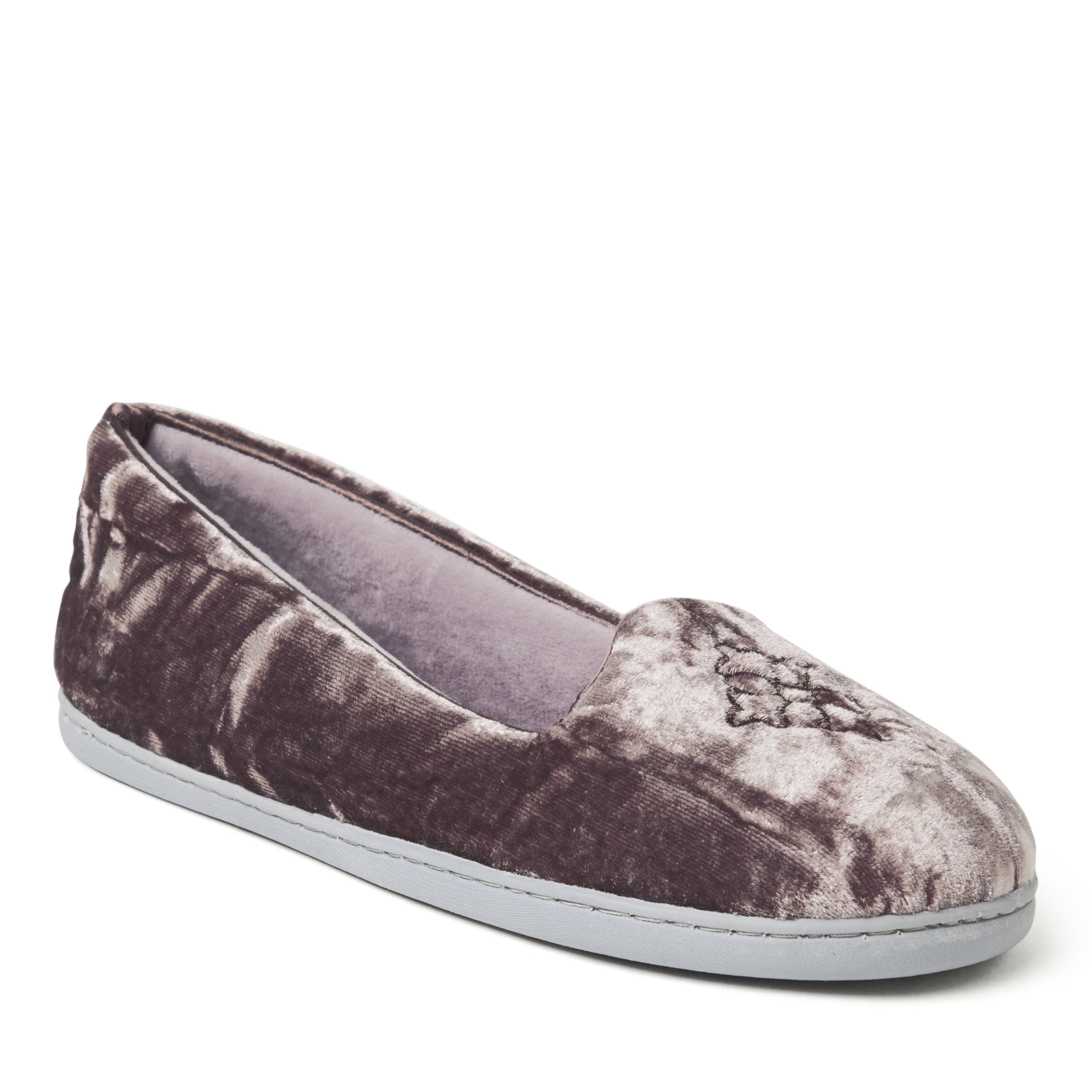 Dearfoams Womens Rebecca Microfiber Velour Closed Back House Slipper