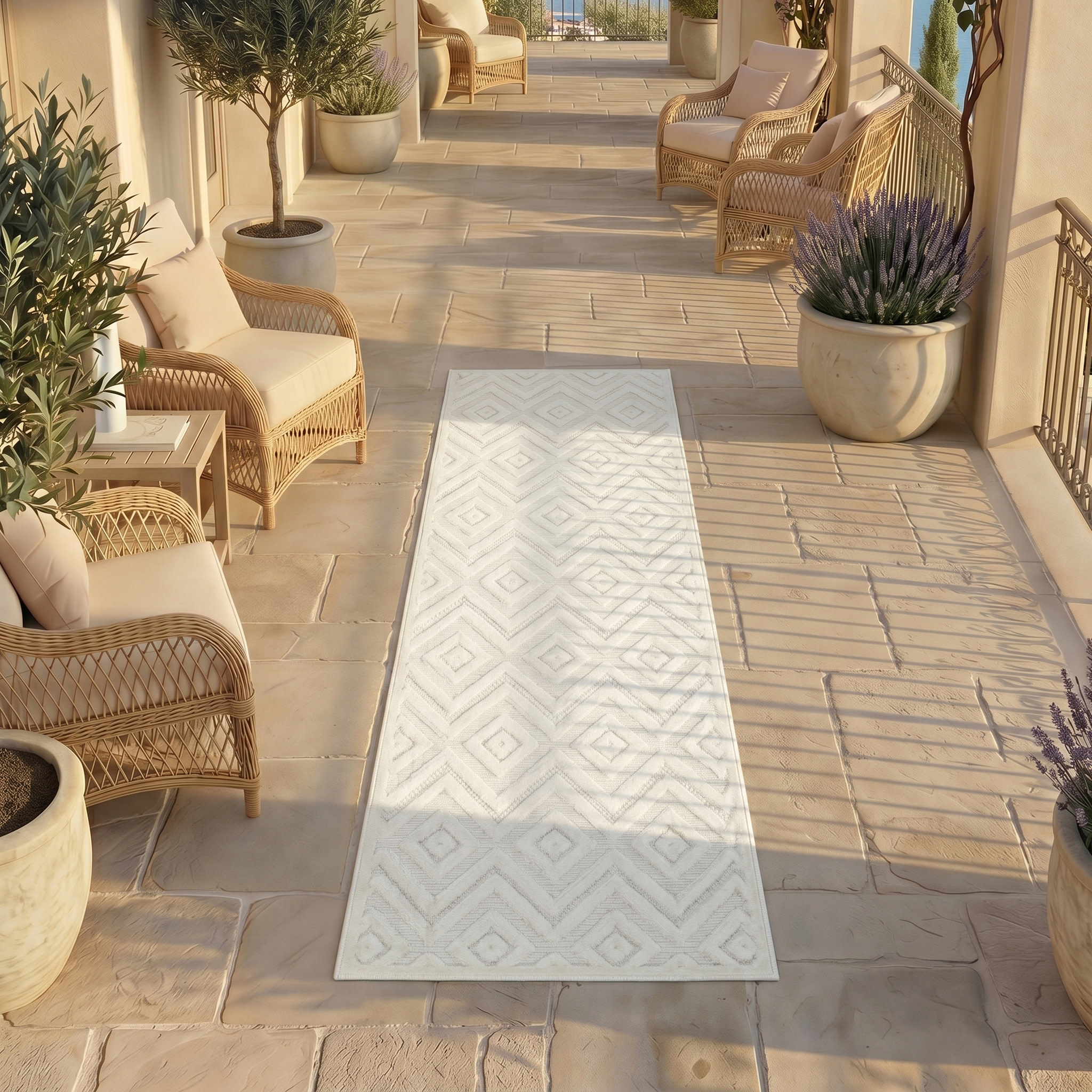 Nourison Versatile 2'2" x 20' Ivory White Modern Rug