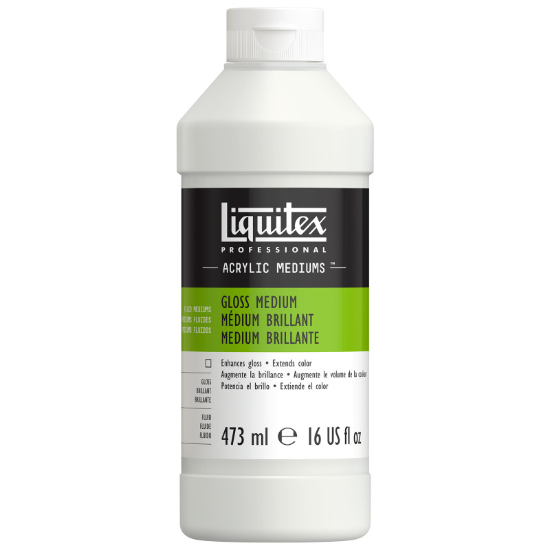 Professional Acrylic Gloss Medium, Clear, 16 oz (473 mL)