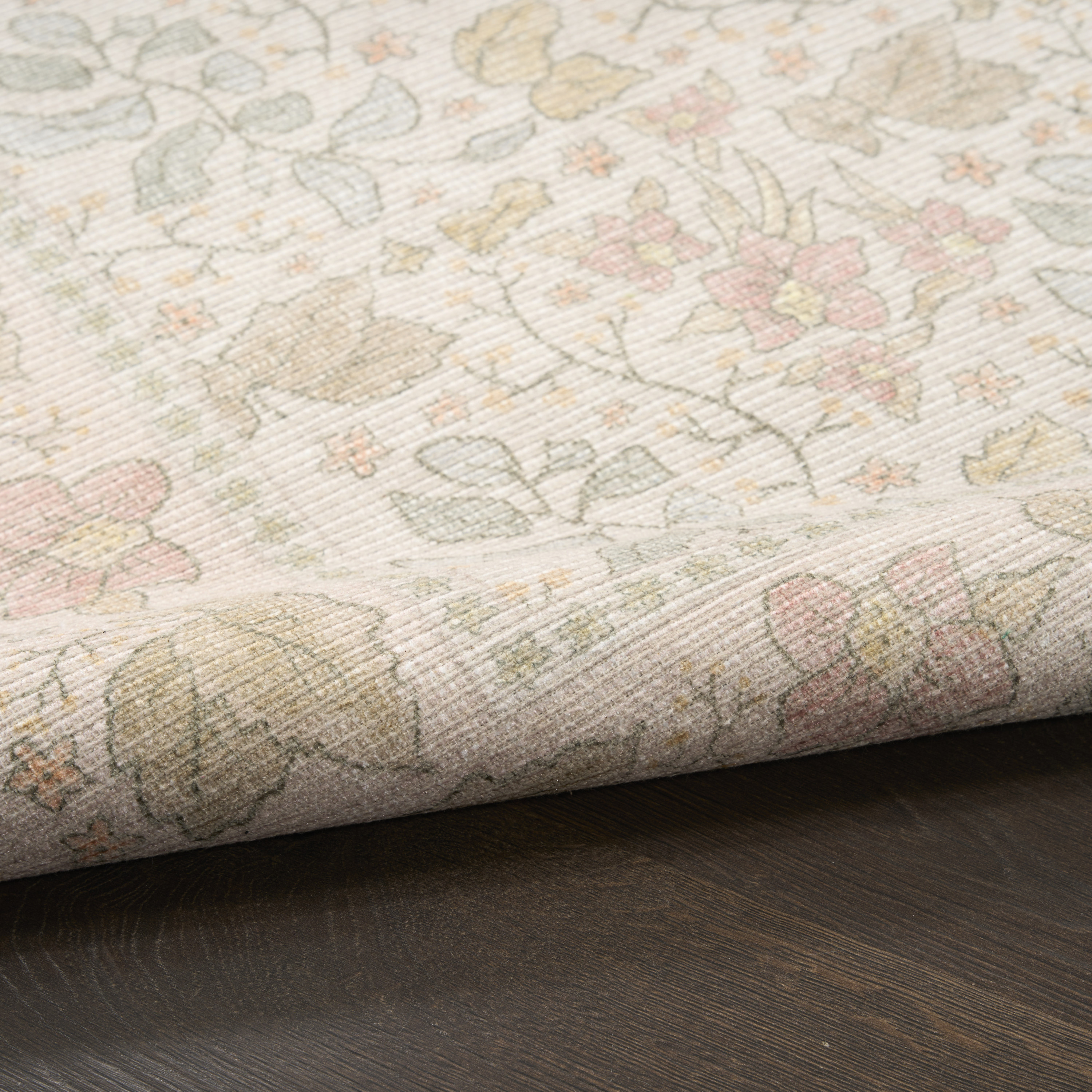 Nourison Botanical Washables 4' x 6' Beige Multicolor Farmhouse Indoor Rug
