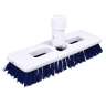 Impact, 9in, Heavy Duty Swivel Scrub Brush, Plastic Bristles, Blue/White
