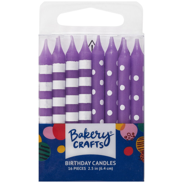 Purple Stripes & Dots Specialty Candles