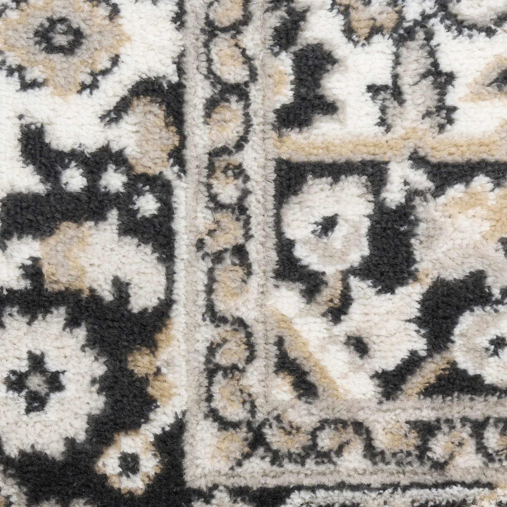 Nourison Dekor 7'10" x 9'10" Ivory Charcoal Vintage Indoor Rug