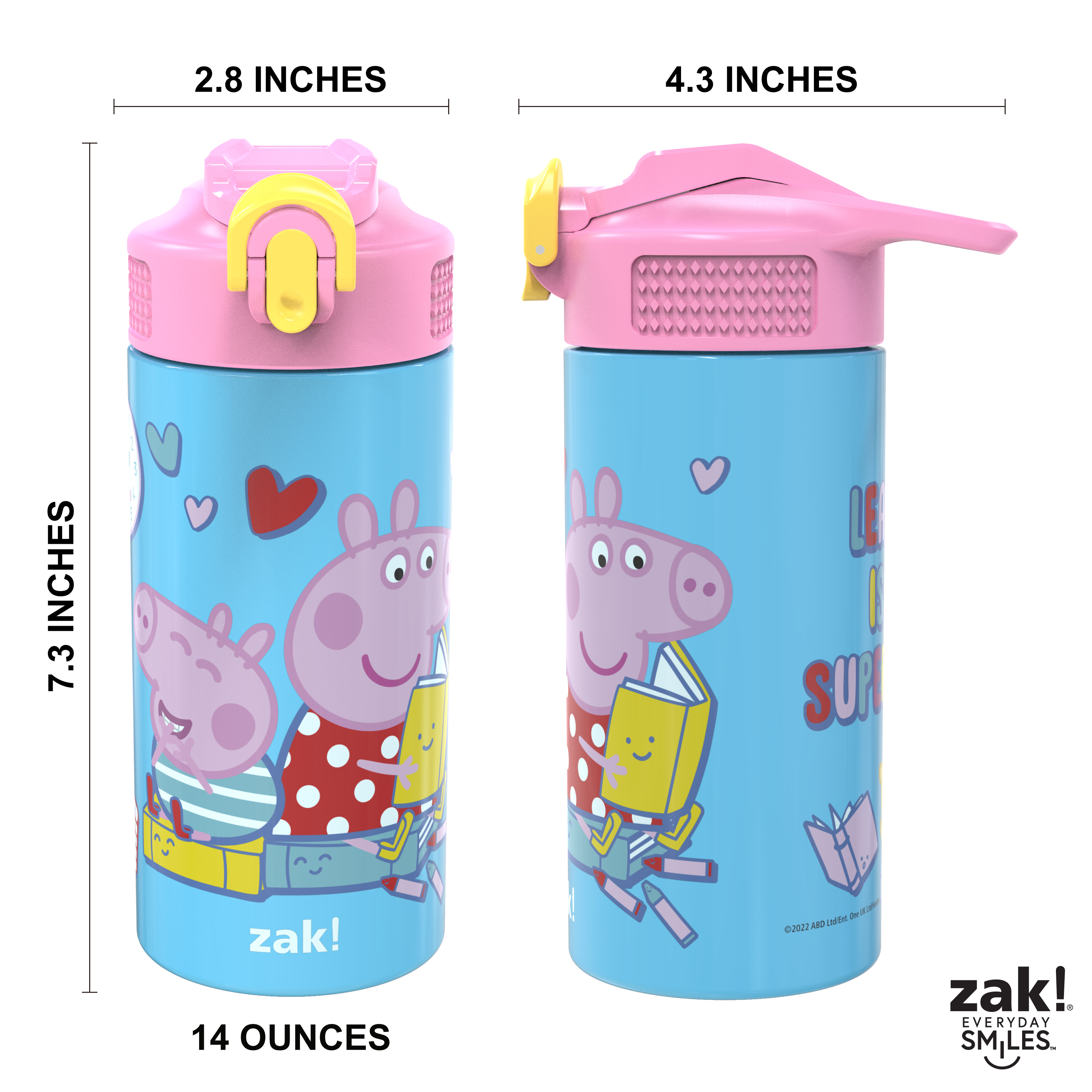 Peppa Pig 14 ounce Stainless Steel Vacuum Insulated Water Bottle, Peppa and Friends slideshow image 11