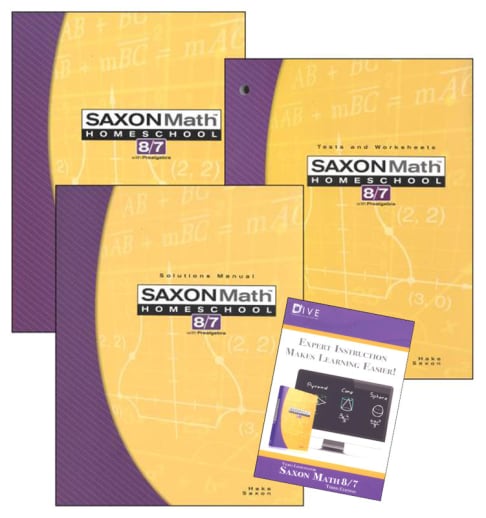 Saxon Math 8/7 3rd Edition Saxon Home Study Kit plus DIVE CD-ROM