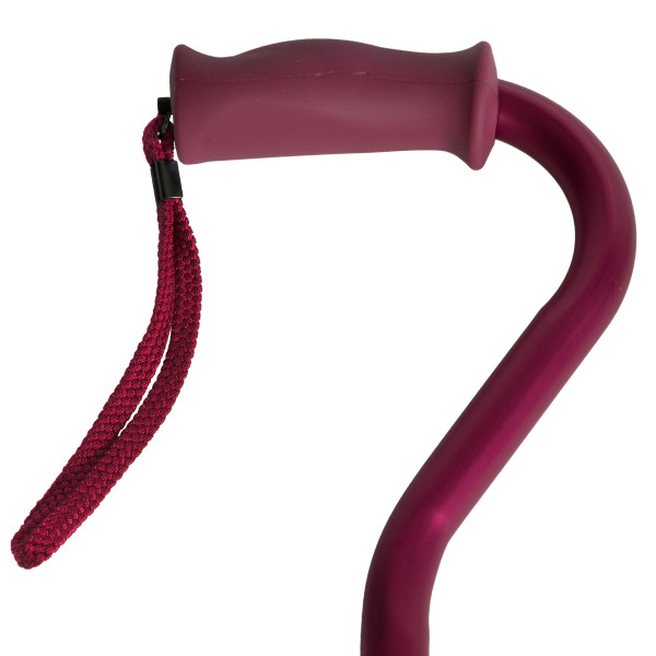 Metallic Red Soft Silicone Handle Offset Adjustable Cane